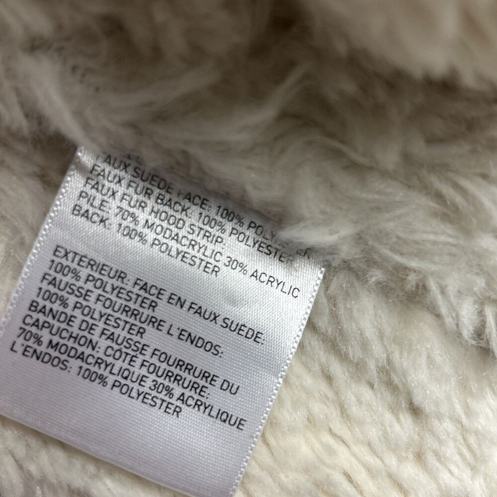 Laundry by Shelli Segal Womens Jacket Faux Fur Hood Faux Suede Sz. Large - Picture 11 of 11